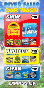 River Falls Car Wash Price Menu